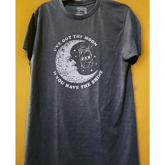 American Highway Tops - American Highway Gray We Got The Moon If You Have The Shine Shirt Medium CR10